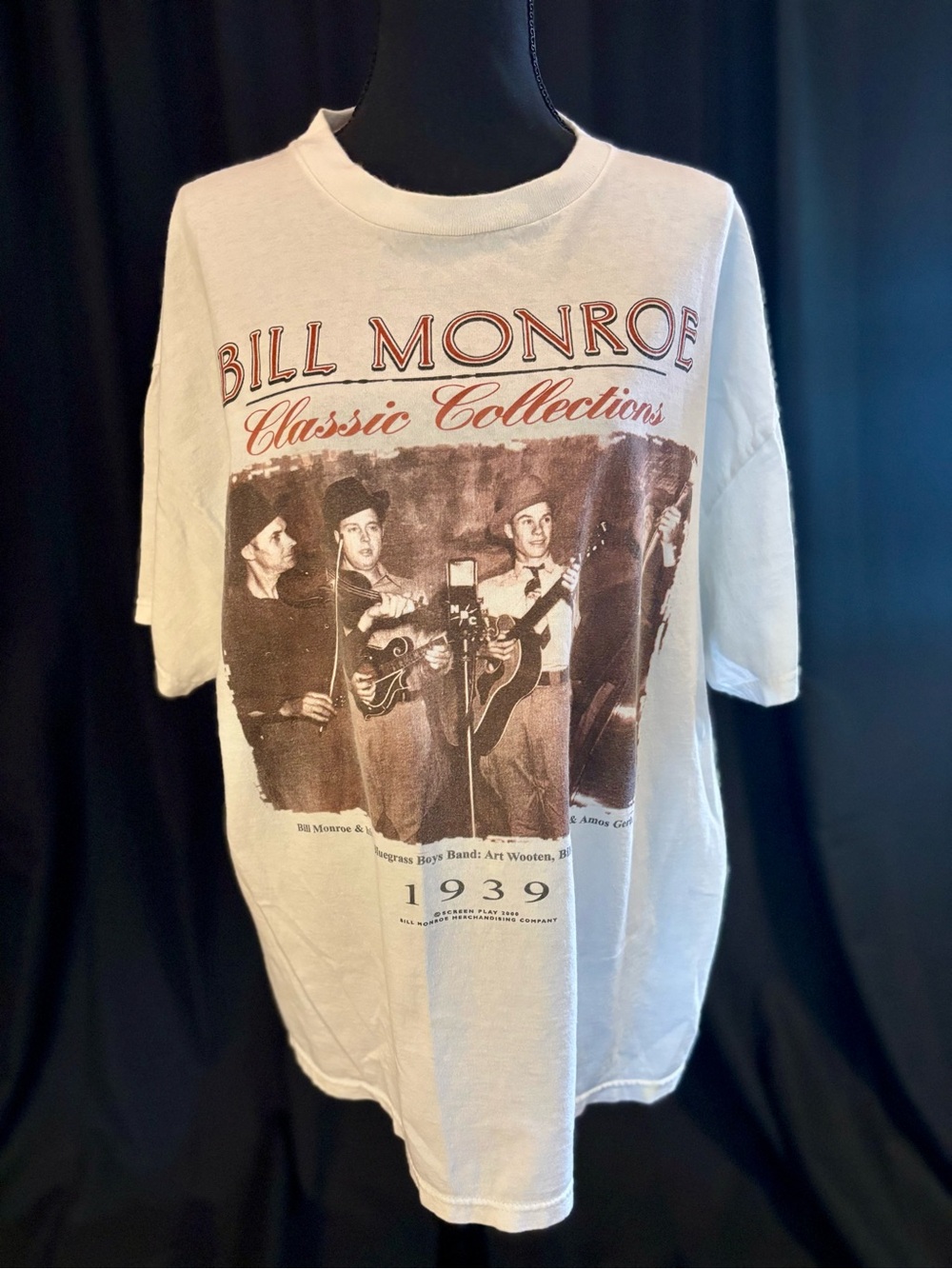 Bill Monroe & his Bluegrass Boys Classic Collections 1939 Band Photo Tee Size XL